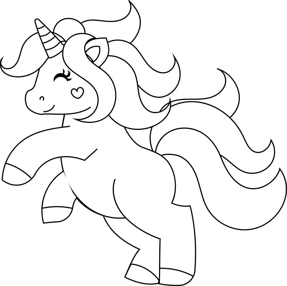 Cute Unicorn Rearing Coloring Page Md Coloring Page — Free Printable — free printable coloring page