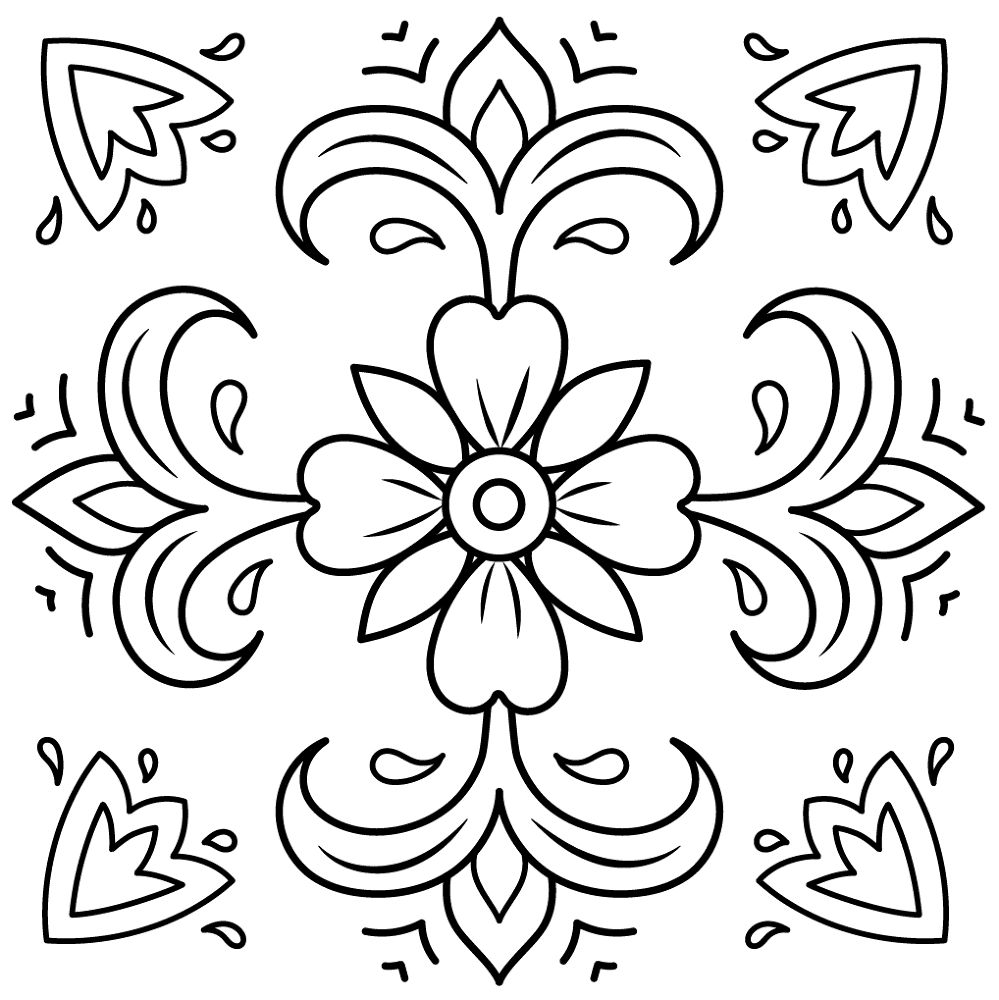 Floral Pattern Coloring Page Md Coloring Page — Free Printable — free printable coloring page