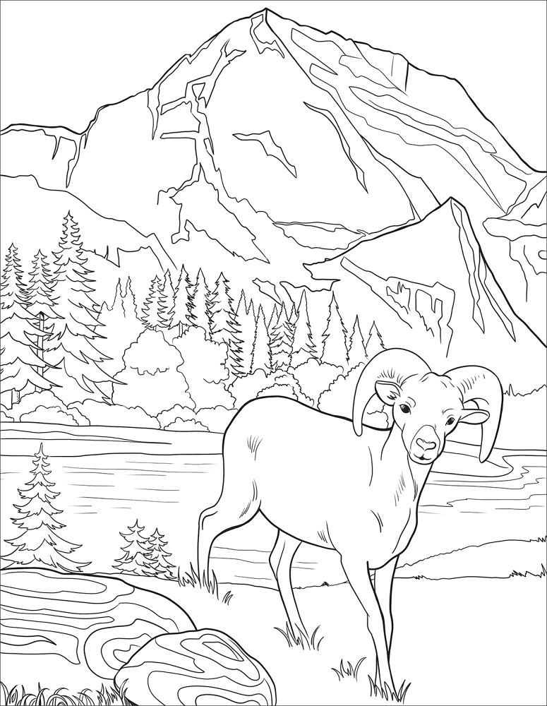 Glacier National Park Coloring Page Md Coloring Page — Free Printable — free printable coloring page