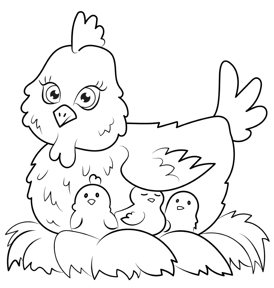 Hen Coloring Page Md Coloring Page — Free Printable — free printable coloring page