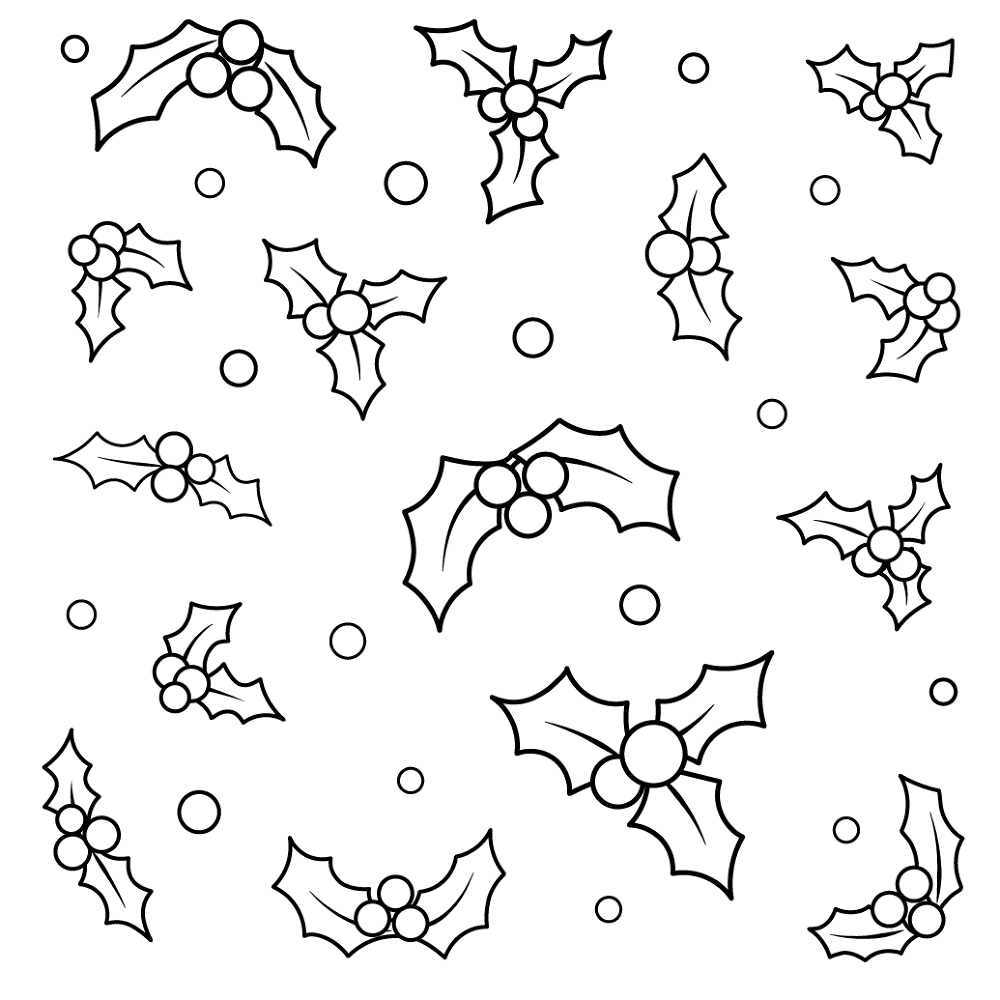 Holly Pattern Coloring Page Md Coloring Page — Free Printable — free printable coloring page