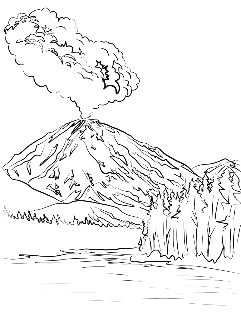 Lassen Peak Volcano Eruption Coloring Page Md Coloring Page — Free Printable — free printable coloring page