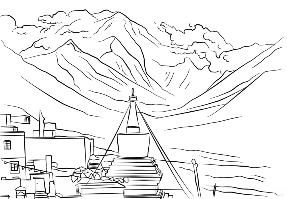 Mount Everest Coloring Page Md Coloring Page — Free Printable — free printable coloring page