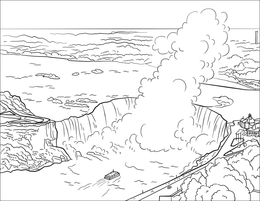 Niagara Falls Coloring Page Md Coloring Page — Free Printable — free printable coloring page