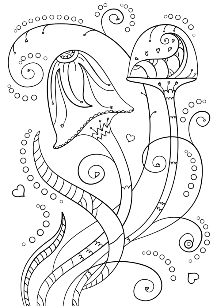 Psychedelic Mushrooms Coloring Page Md Coloring Page — Free Printable — free printable coloring page