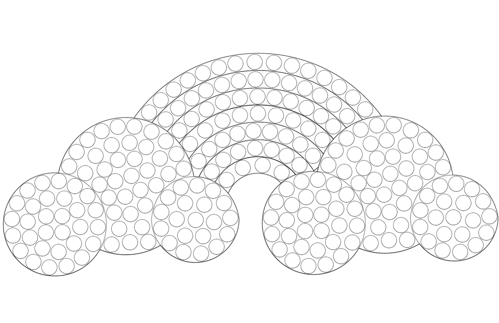 Rainbow And Clouds Dot Art Coloring Page Md Coloring Page — Free Printable — free printable coloring page