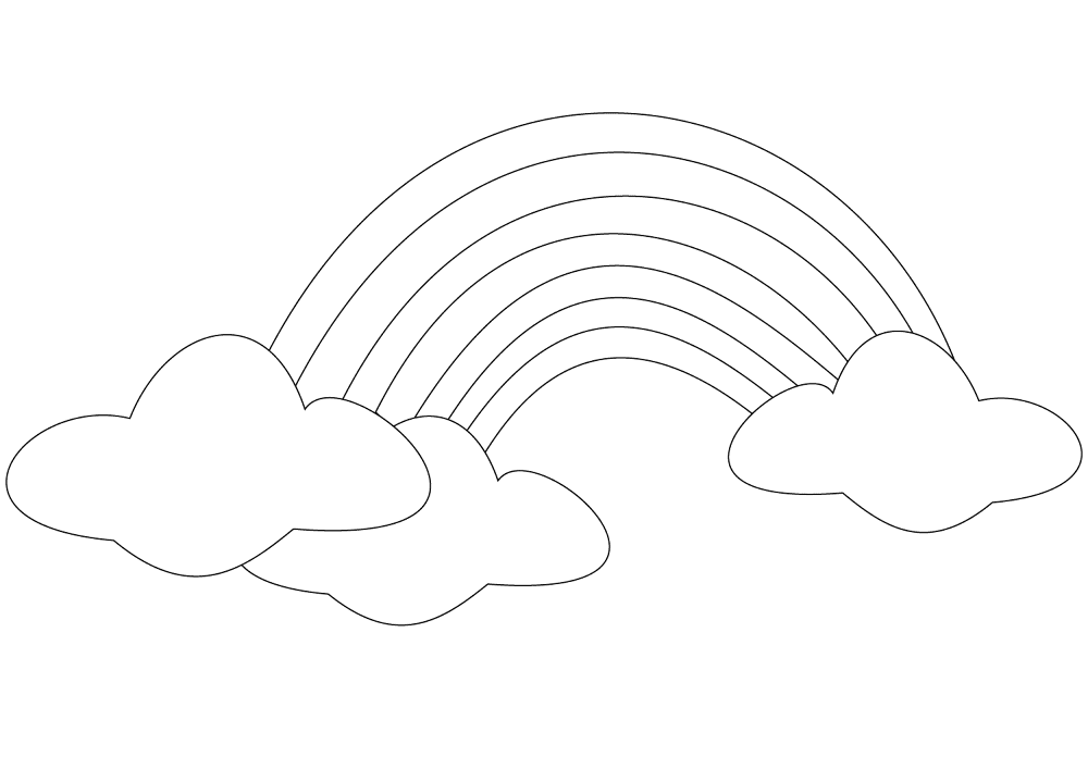 Rainbow With Clouds 5 Coloring Page Md Coloring Page — Free Printable — free printable coloring page