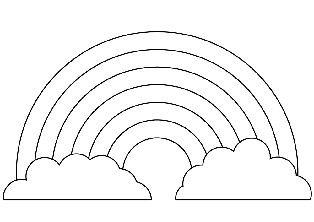Rainbow With Two Clouds Coloring Page Md Coloring Page — Free Printable — free printable coloring page