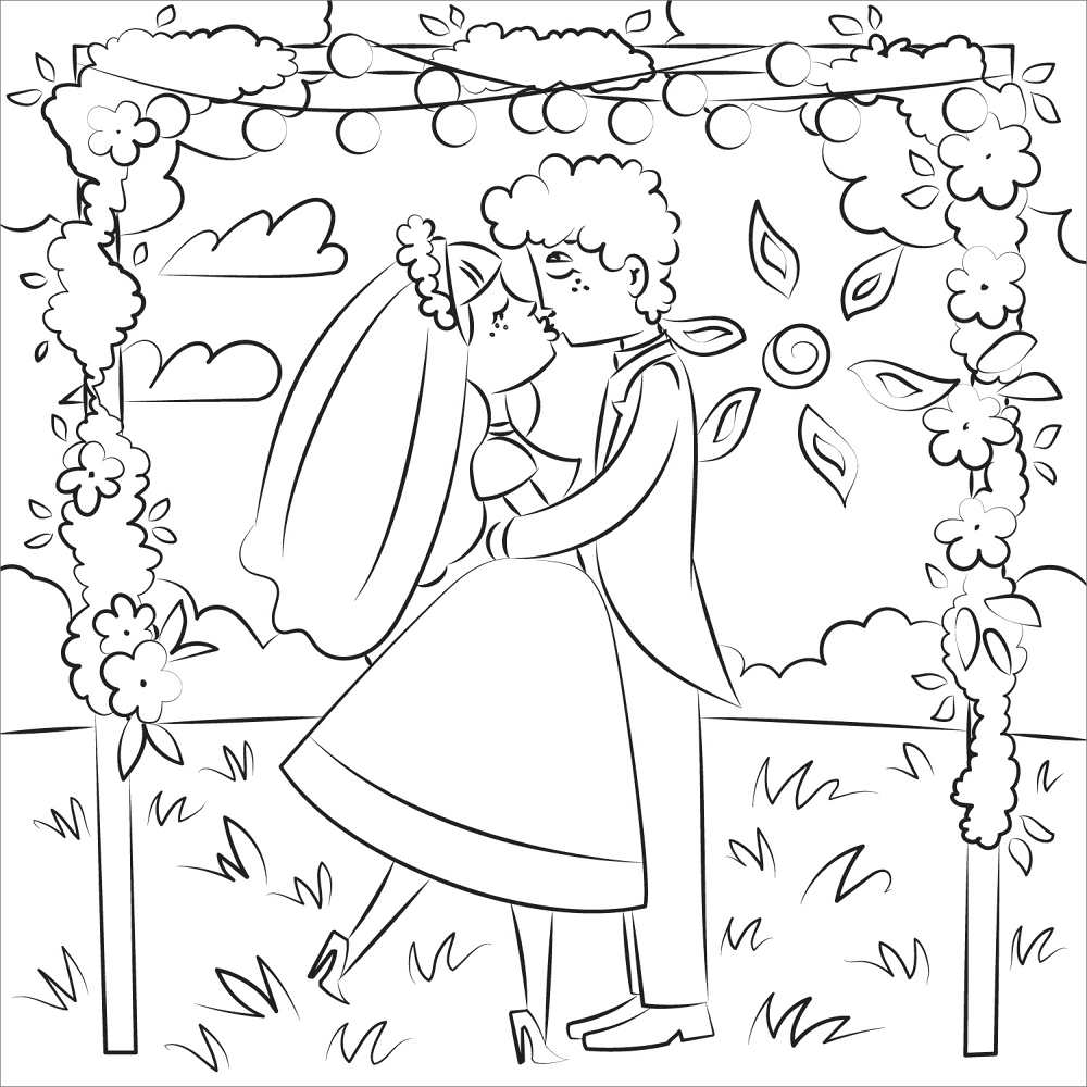 Rustic Wedding Coloring Page Md Coloring Page — Free Printable — free printable coloring page