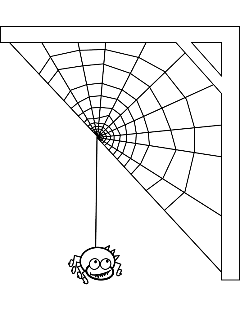 Spider And Spiderweb Coloring Page Md Coloring Page — Free Printable — free printable coloring page