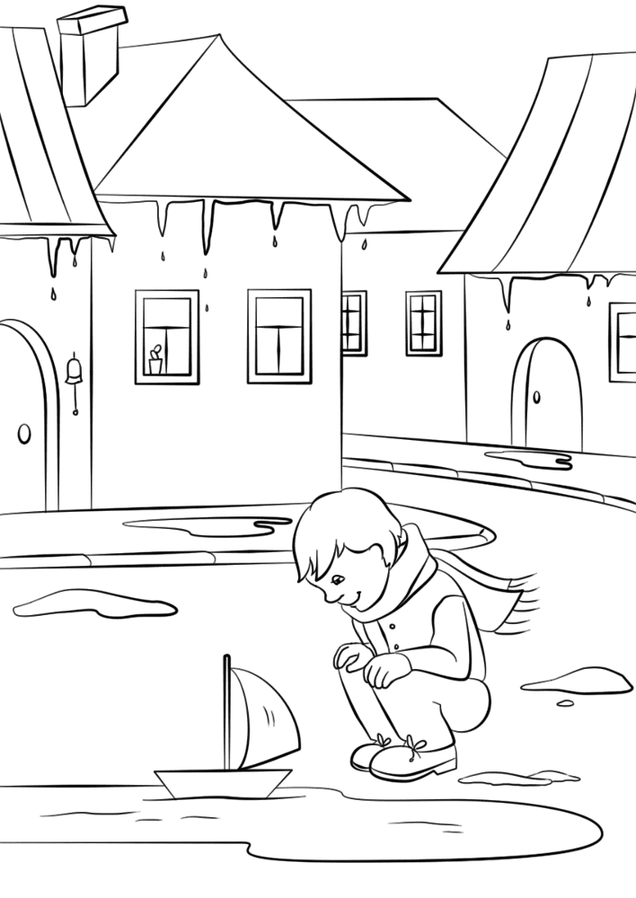 Spring In A Small Town Coloring Page Md Coloring Page — Free Printable — free printable coloring page