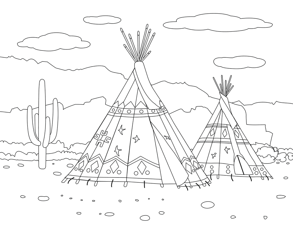 Teepee Coloring Page Md Coloring Page — Free Printable — free printable coloring page