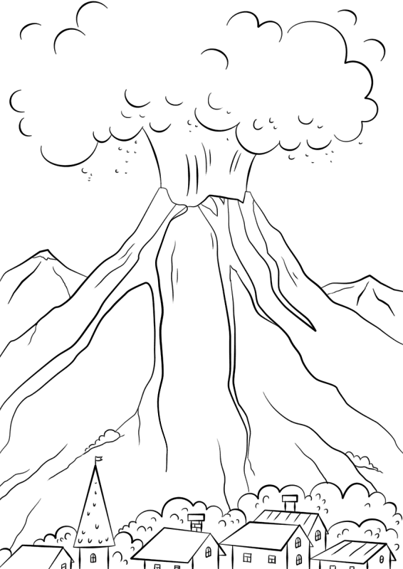 Volcano Eruption Coloring Page Md Coloring Page — Free Printable — free printable coloring page