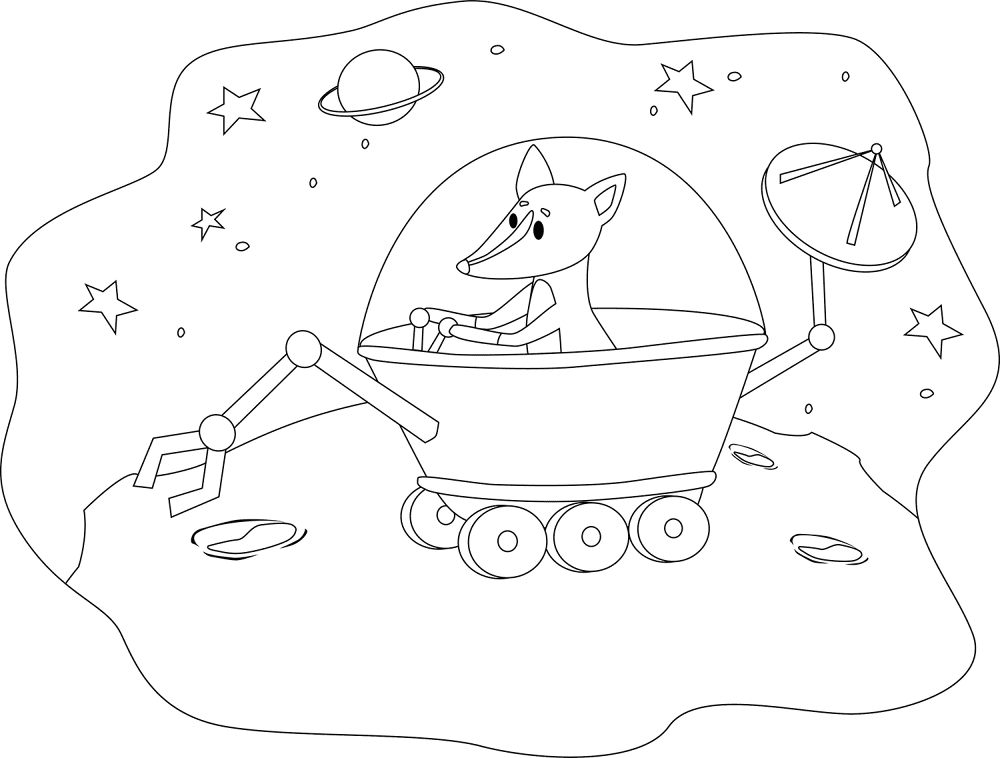 Animals In Space Fox Coloring Page Md Coloring Page — Free Printable — free printable coloring page