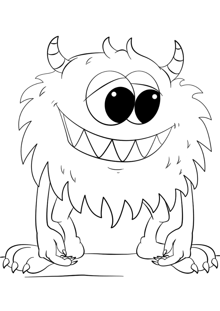 Cute Cartoon Monster Coloring Page Md Coloring Page — Free Printable — free printable coloring page