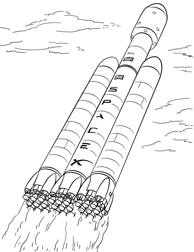 Falcon Heavy Coloring Page Md Coloring Page — Free Printable — free printable coloring page