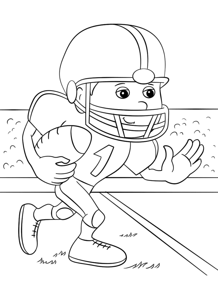 Cartoon Football Player Coloring Page Md Coloring Page — Free Printable — free printable coloring page