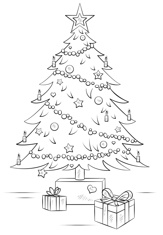 Christmas Tree Coloring Page Md Coloring Page — Free Printable — free printable coloring page
