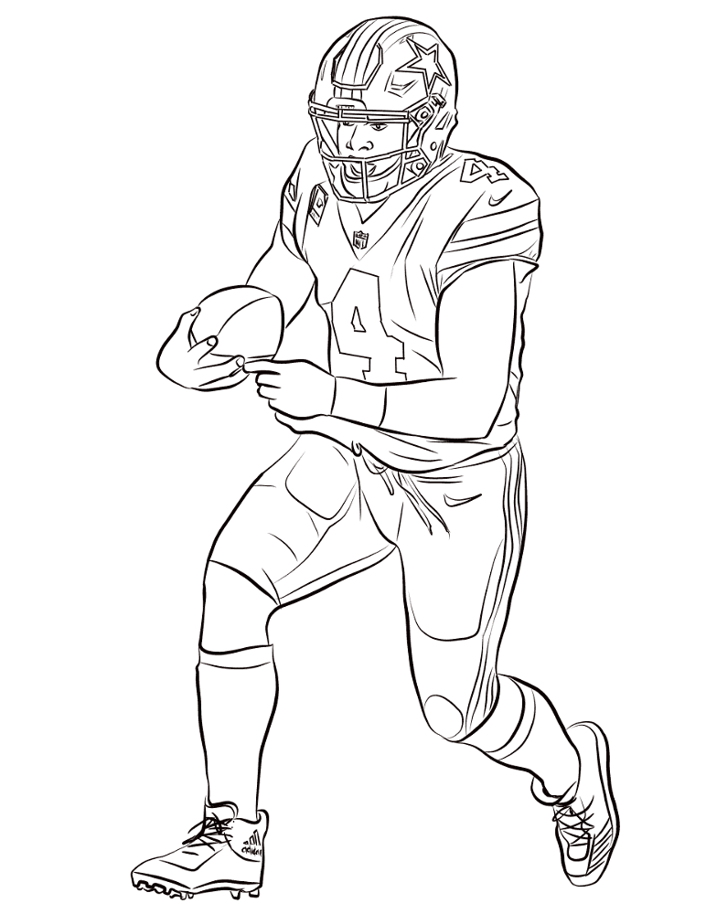 Dak Prescott Coloring Page Md Coloring Page — Free Printable — free printable coloring page