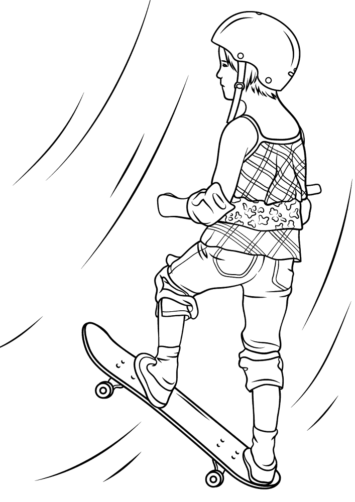 Girl Skateboarder Coloring Page Md Coloring Page — Free Printable — free printable coloring page