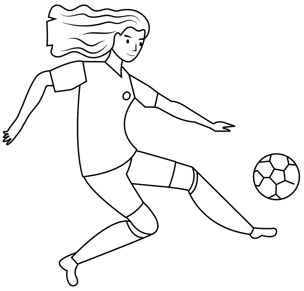 Girl Soccer Player Coloring Page Md Coloring Page — Free Printable — free printable coloring page