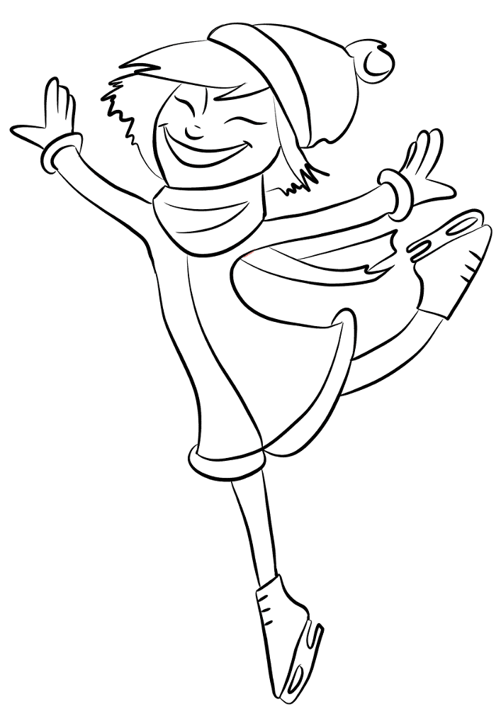 Ice Skater Girl Coloring Page Md Coloring Page — Free Printable — free printable coloring page
