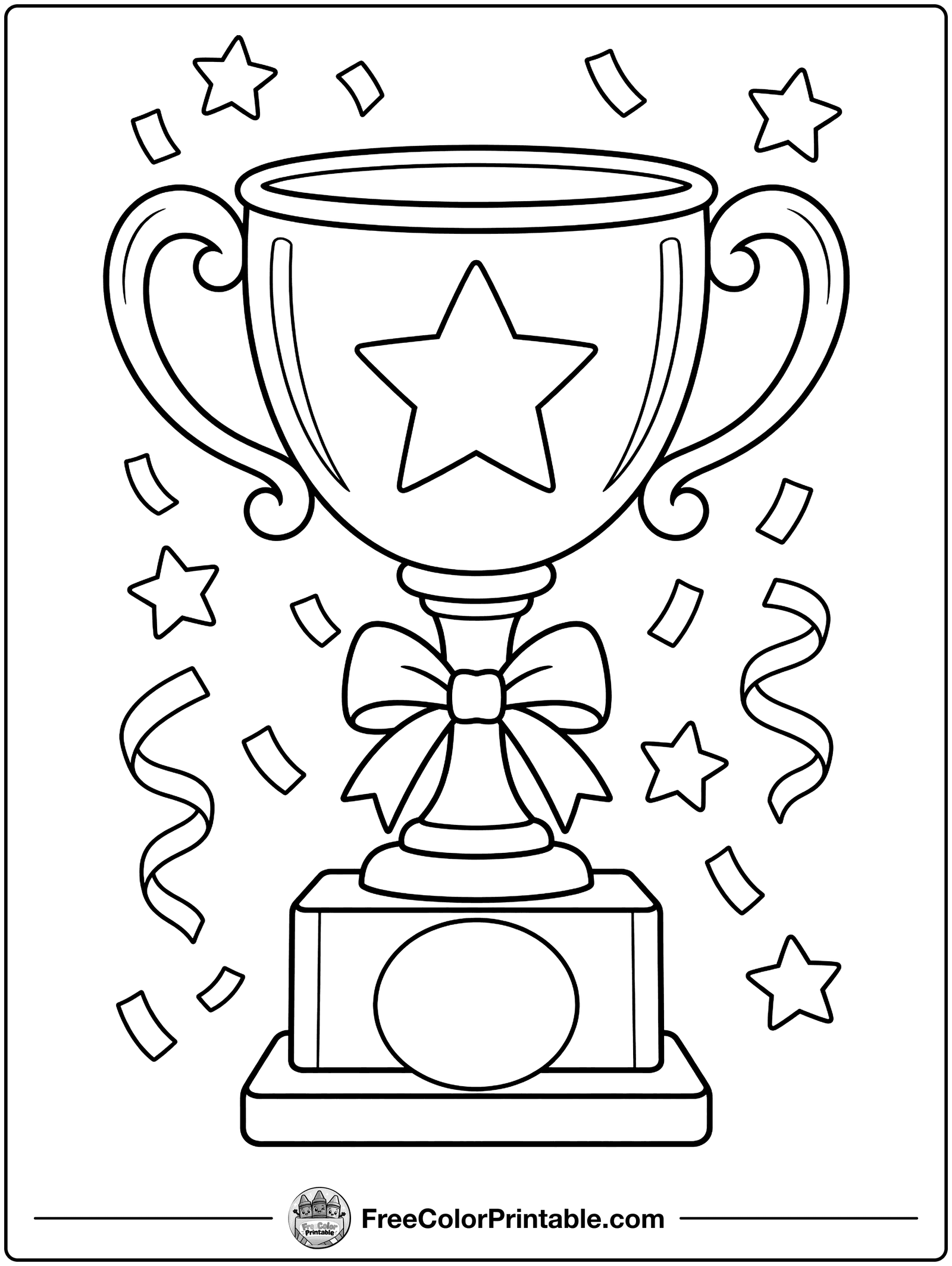 Winner's Trophy Cup Coloring Page — free color printable