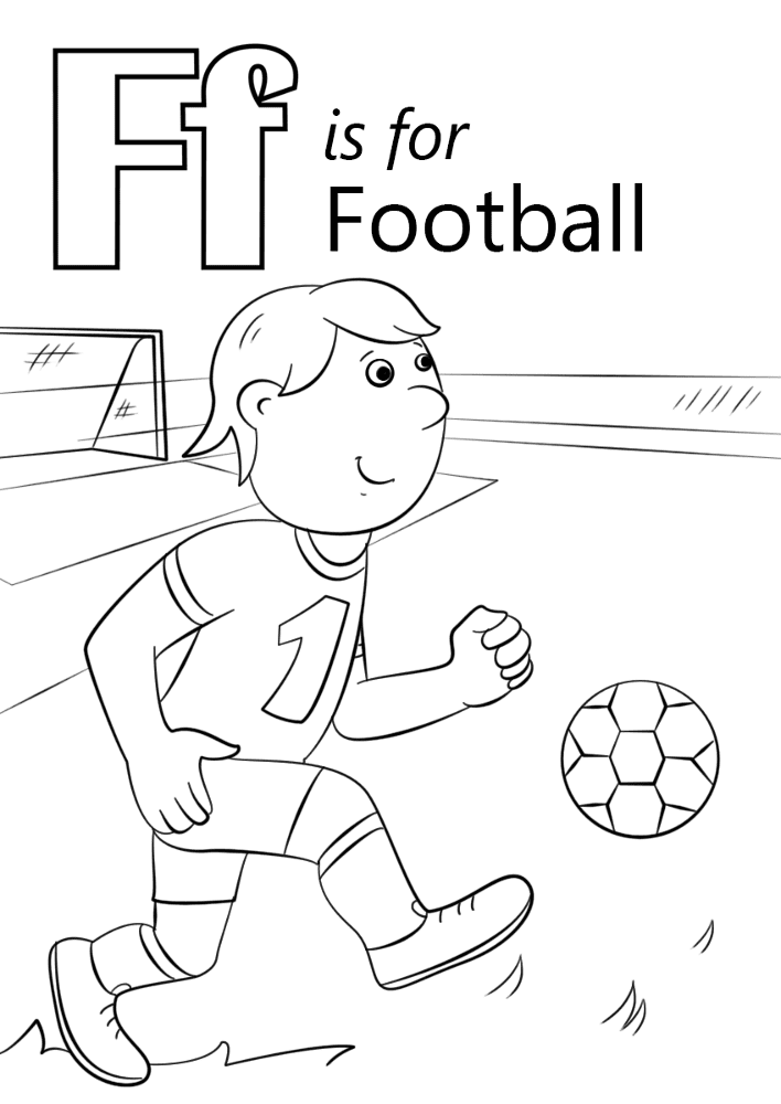 Letter F Is For Football Coloring Page Md Coloring Page — Free Printable — free printable coloring page