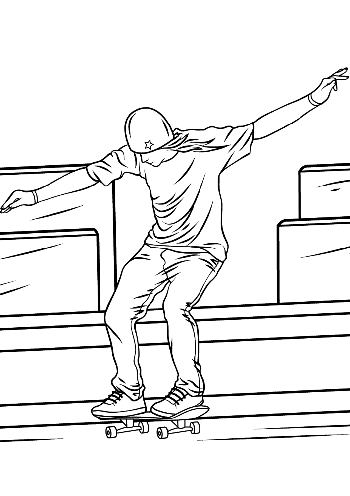 Man Riding A Skateboard Coloring Page Md Coloring Page — Free Printable — free printable coloring page