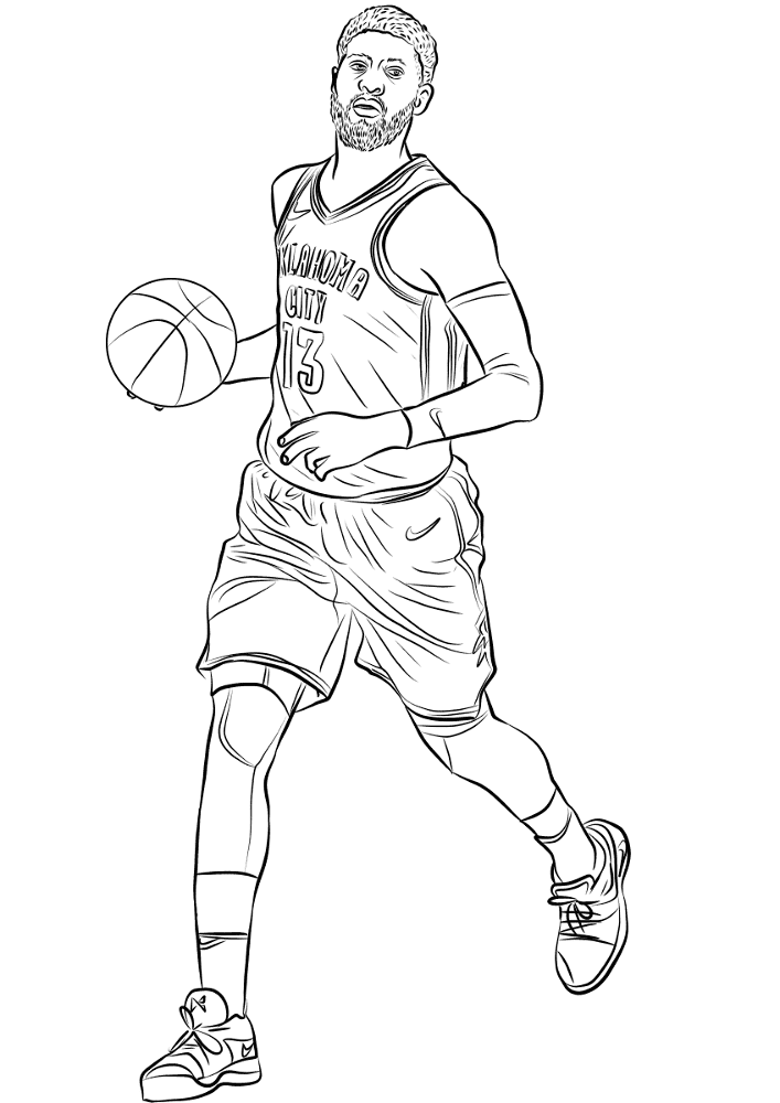 Paul George Coloring Page Md Coloring Page — Free Printable — free printable coloring page
