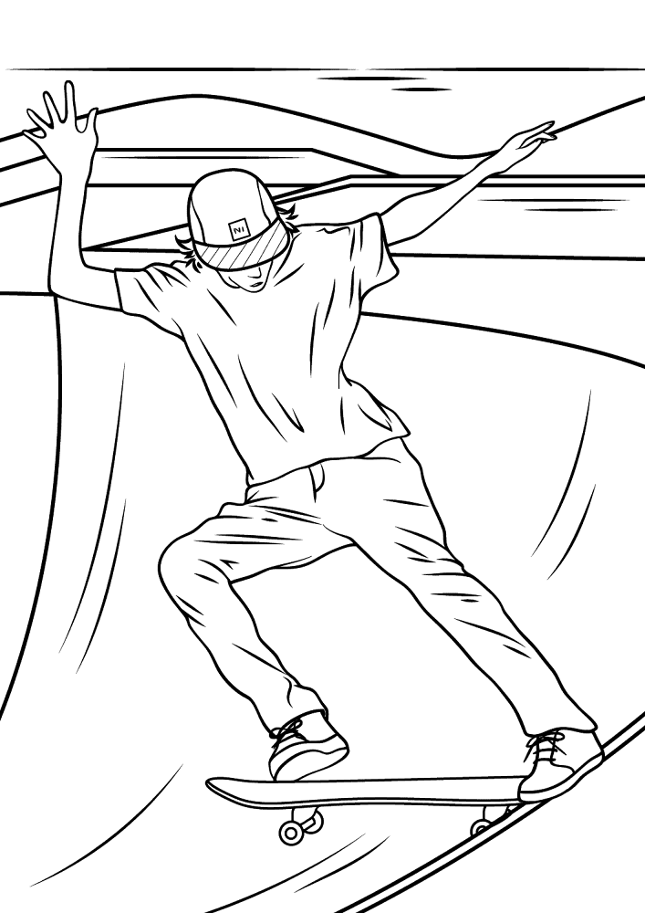 Skateboard Ramp Coloring Page Md Coloring Page — Free Printable — free printable coloring page