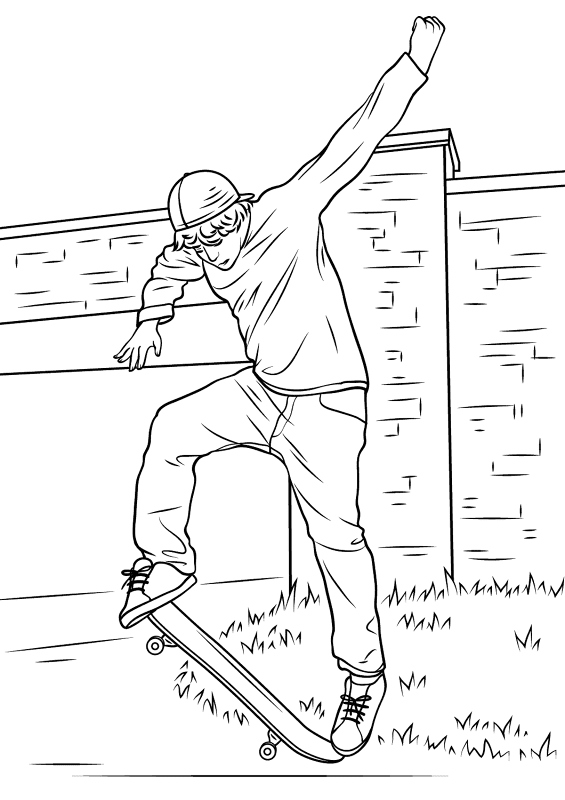 Street Skateboarding Coloring Page Md Coloring Page — Free Printable — free printable coloring page