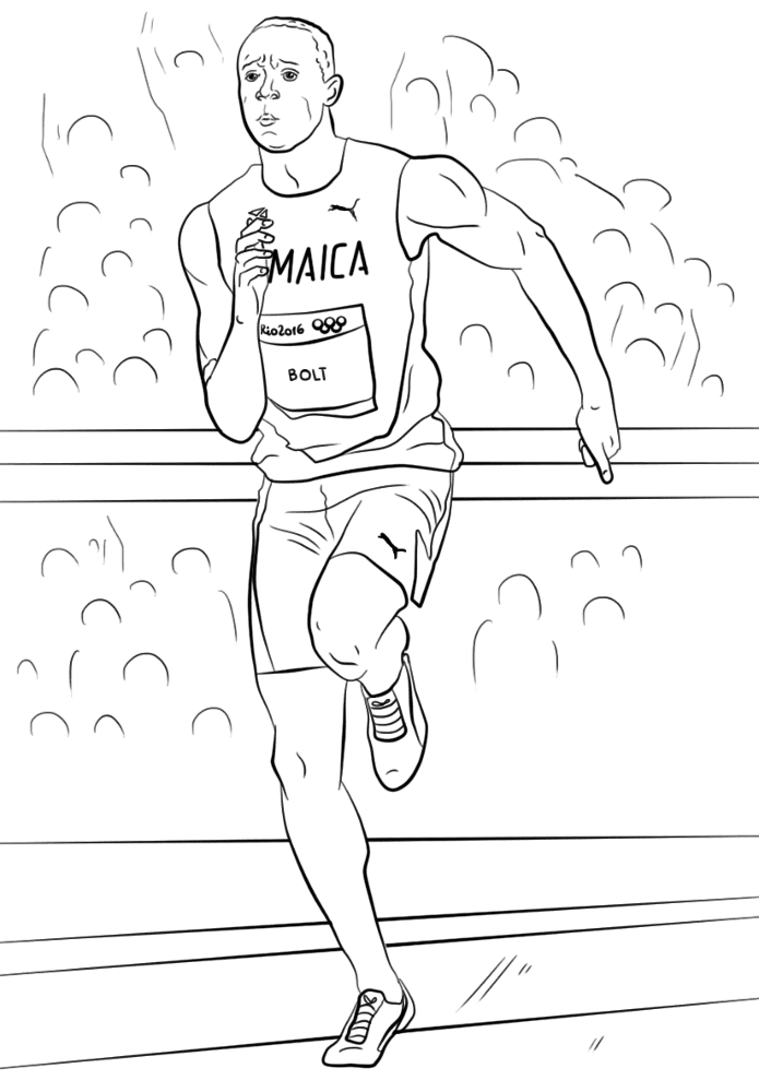 Usain Bolt Coloring Page Md Coloring Page — Free Printable — free printable coloring page